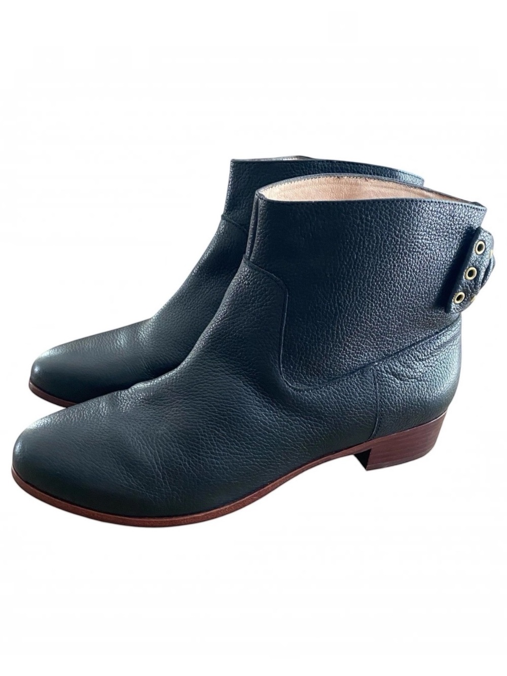 Kate Spade Womens Ankle Boots Prospect Too Black Pebble Leather Grommet Bow 7.5